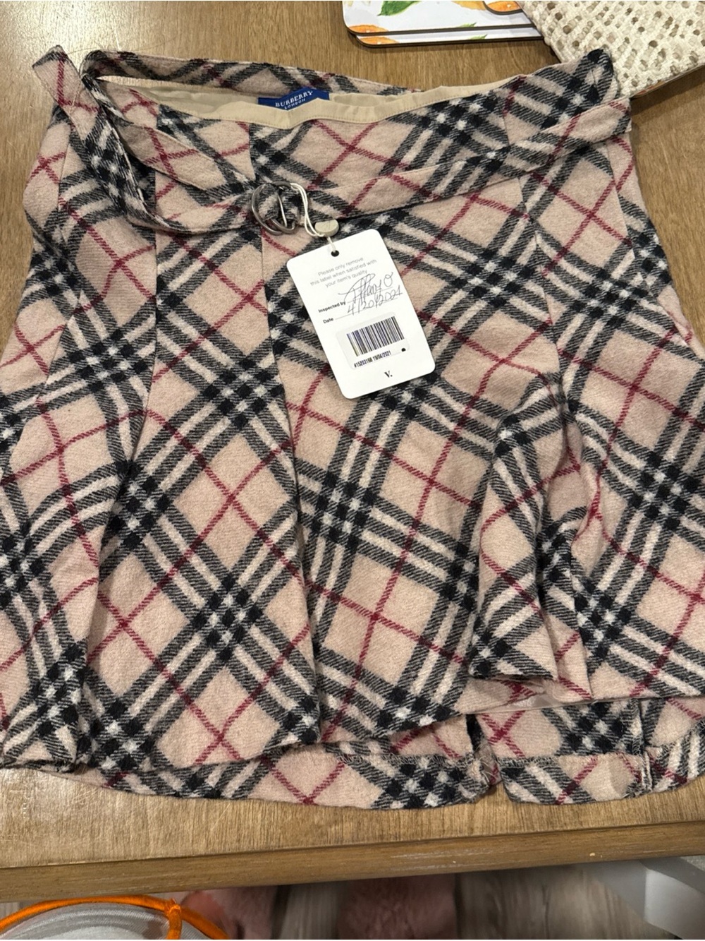 Burberry London Nova Check skirt Size 38 Mini Pleated Belted Size 8